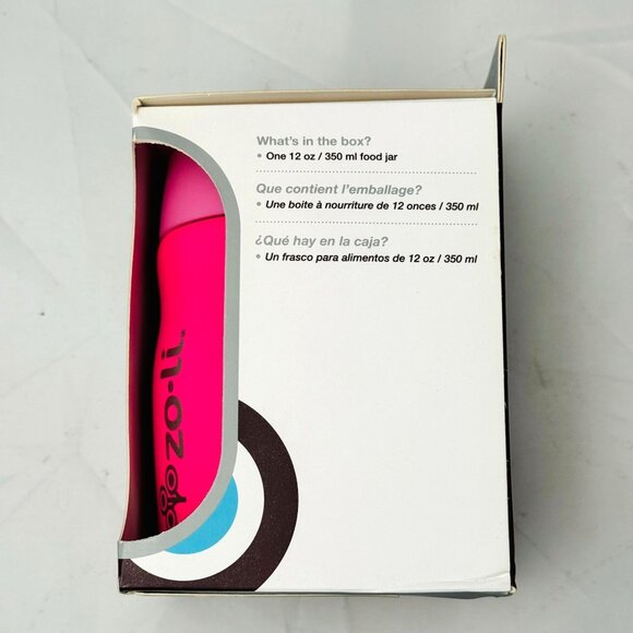 ZoLi Pow Dine Vacuum Insulated Food Jar 12 Oz Pink Stainless Steel NIB - Picture 3 of 7